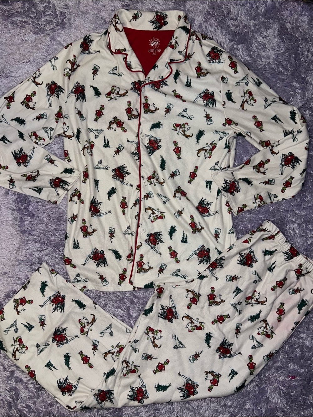 Woman's grinch christmas 2pc pajama set Med/lg